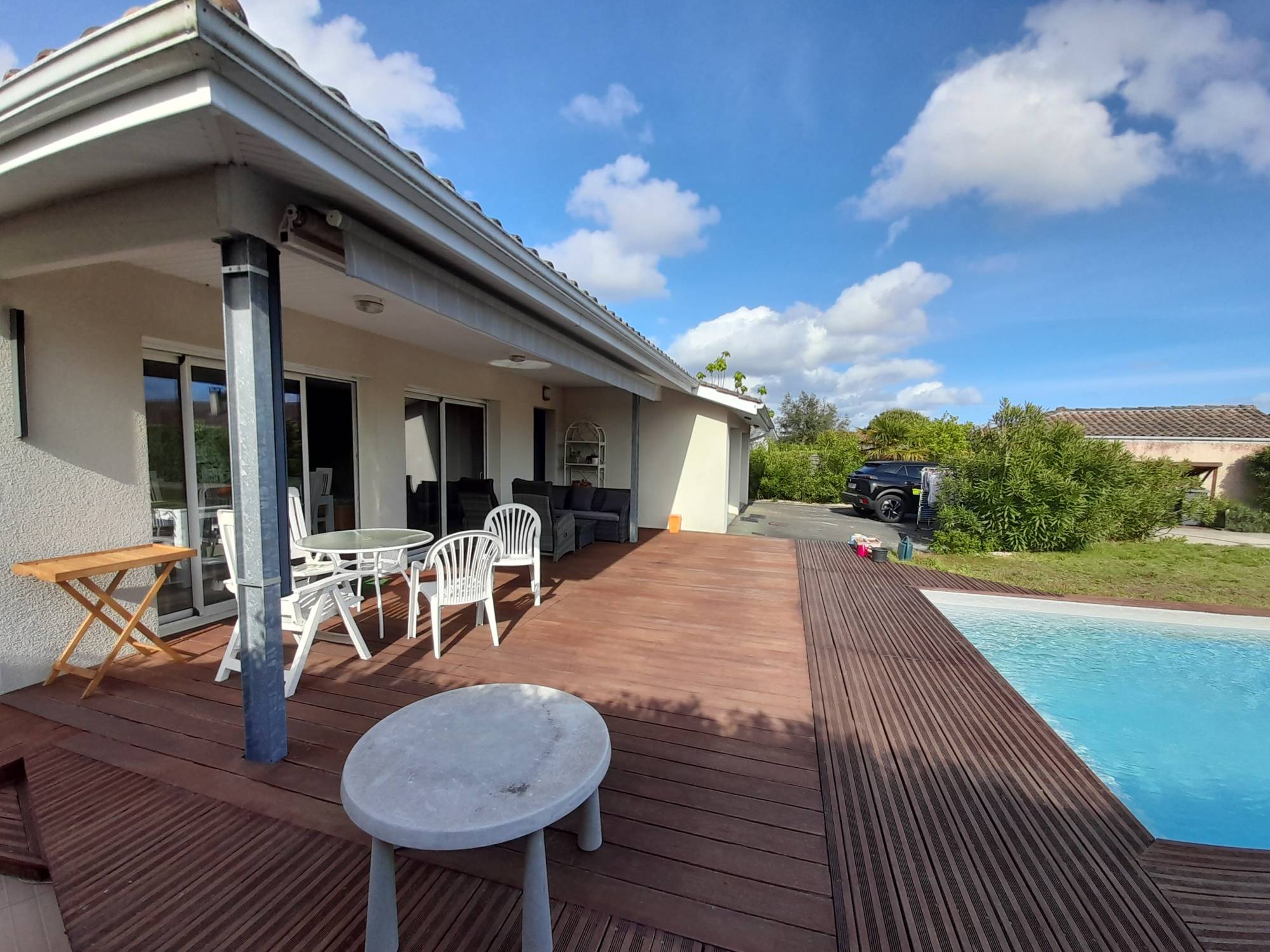 location saisonnière maison 3 chambres avec piscine chauffée cazaux