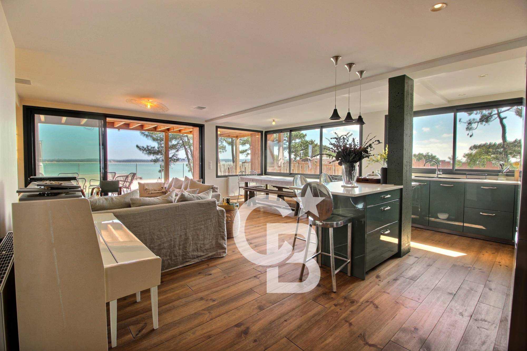 Location magnifique villa mitoyenne avec vue bassin sur les hauteurs du Cap-Ferret