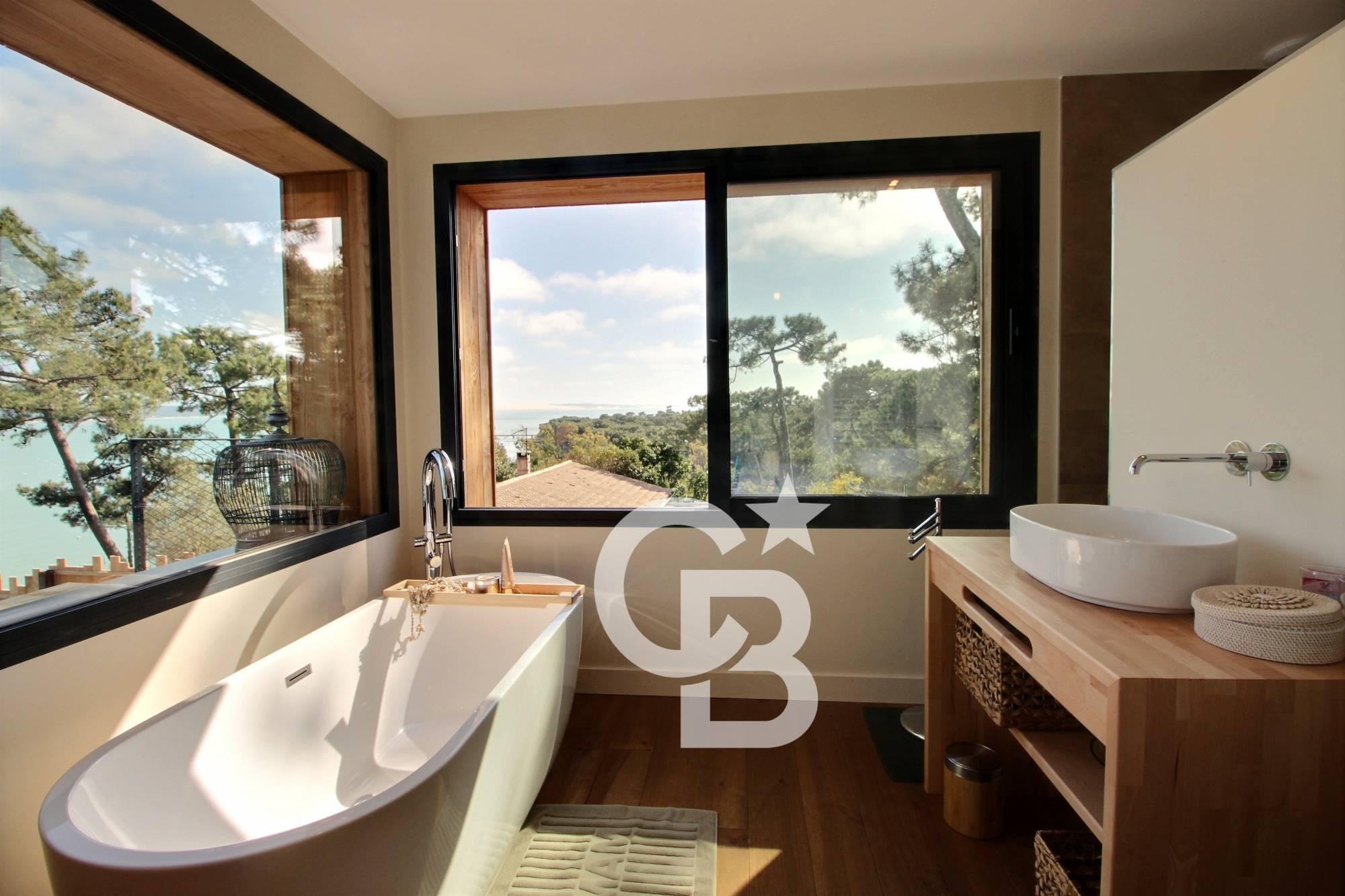 Location magnifique villa mitoyenne avec vue bassin sur les hauteurs du Cap-Ferret