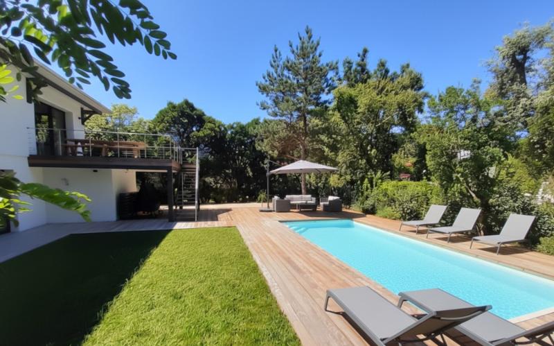 Location grande villa contemporaine 6 chambres avec piscine chauffée - Arcachon Le Moulleau