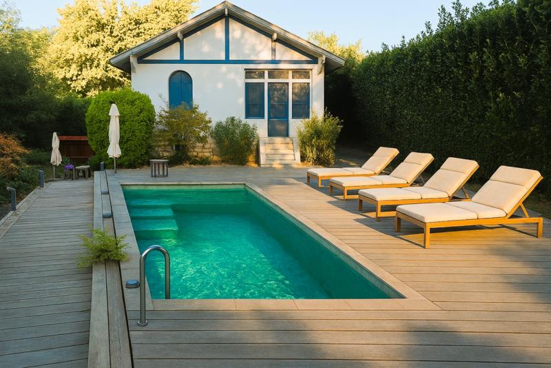 maison avec piscine chauffée à louer arcachon centre